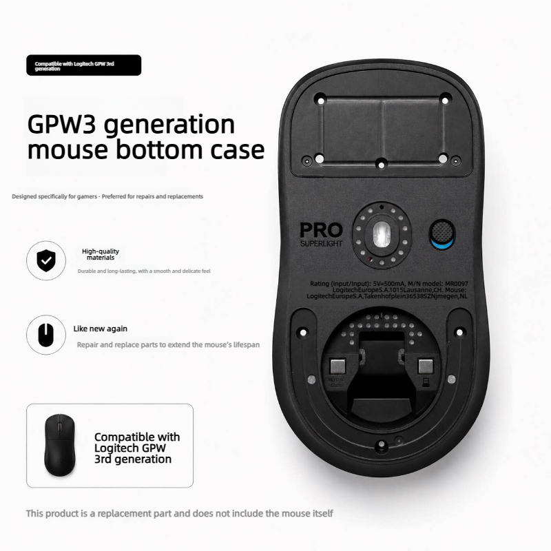 Vervangende onderkant voor de  - Logitech Mouse G Pro X Superlight recensie en prijs
